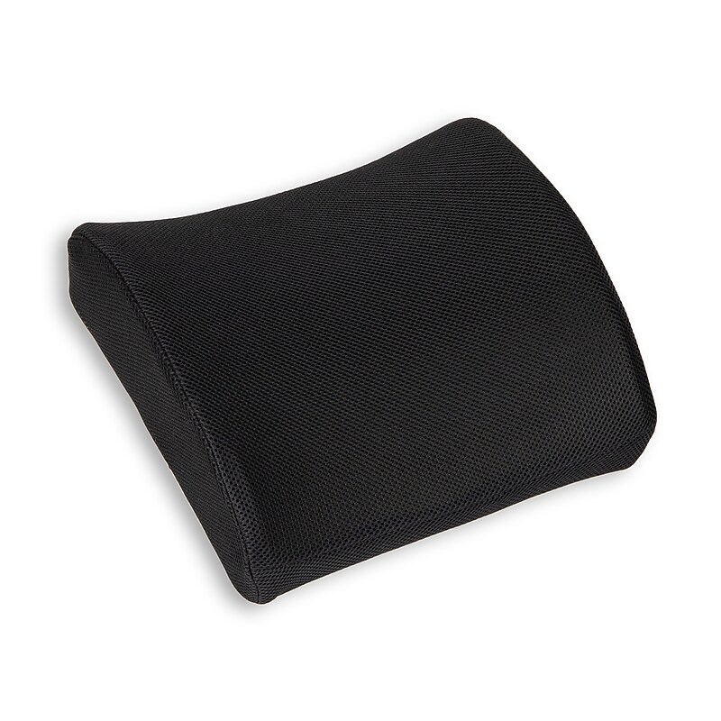 Mind Reader Memory Foam Lumbar Support Pillow with Air-Cloud Technology, Black (BACKSAM-BLK) image 1