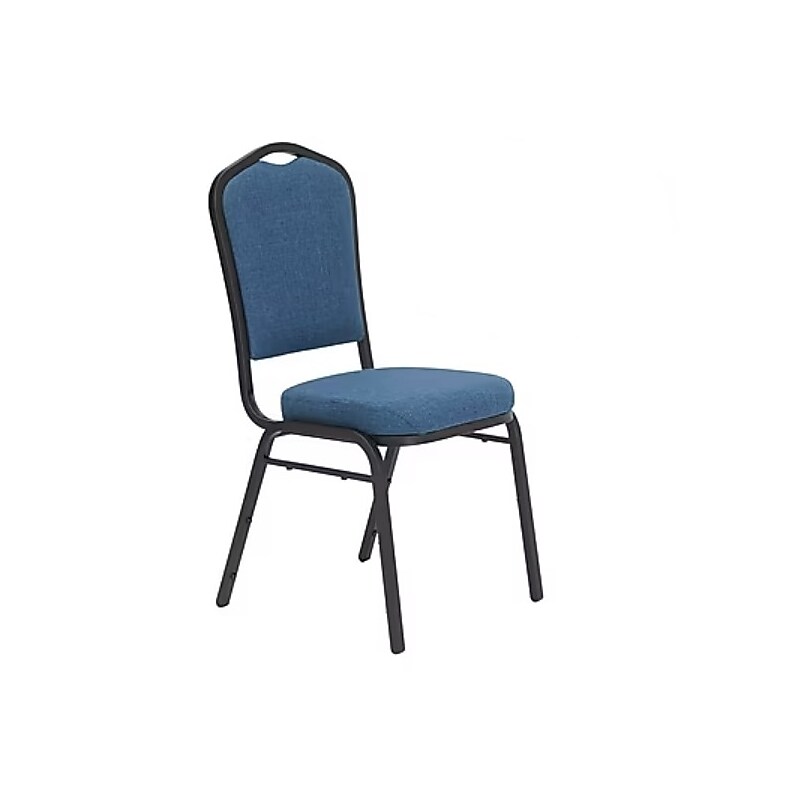 NPS 9300 Series Deluxe Fabric Upholstered Stack Chair, Natural Blue/Black Sandtex, 20/Pack (9374-BT/20) image 1