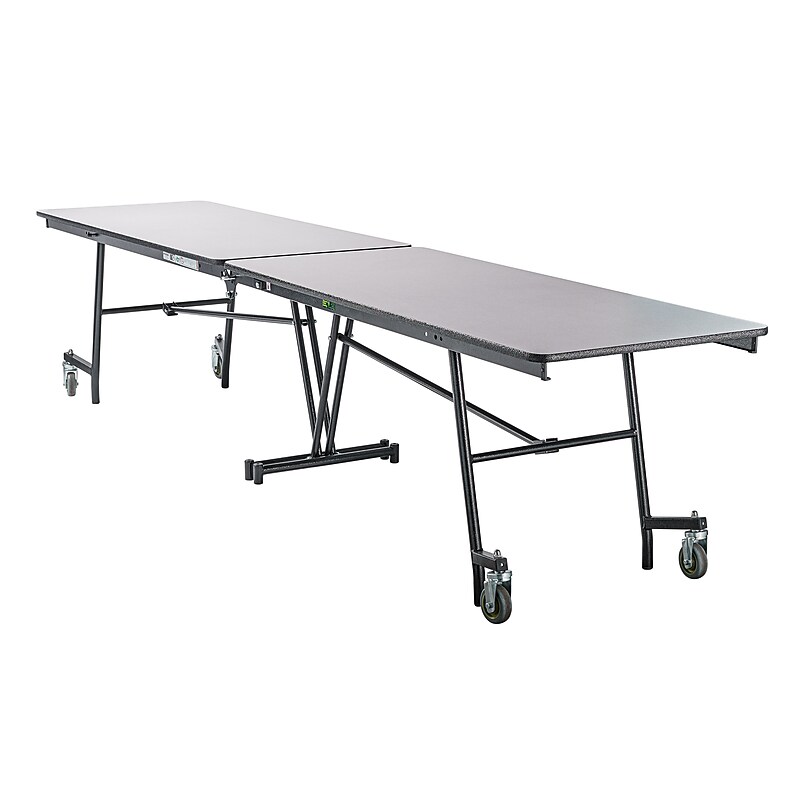 NPS MT Series 12' Long Mobile Cafeteria Table, Grey Nebula (MT12-MDPEPCGY) image 1