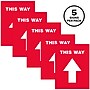 Avery Directional "This Way" Preprinted Floor Decals, 8" x 10.5", Red/White, 5/Pack (83091)~#|#~EB70B8EF-334E-4C00-8C8DDD7D7EFE8447_sc7