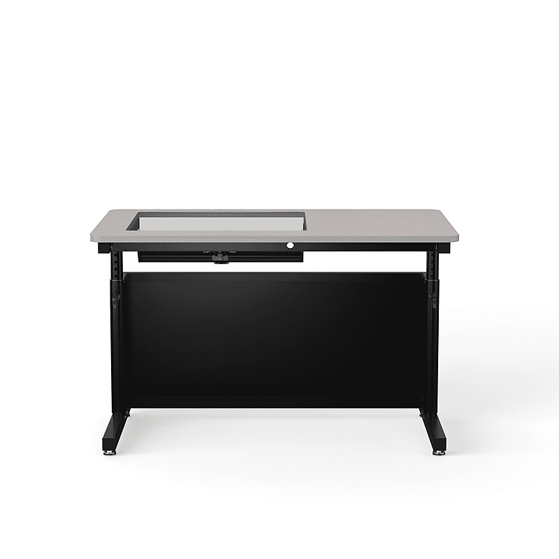 VersaDesk Downview 48"W Manual Adjustable Standing Computer Table, Grey/Black (DVT4830-BG) image 1