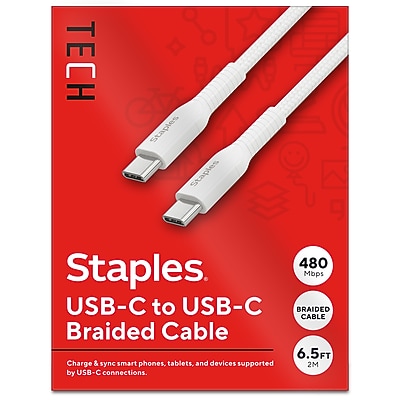 Staples TECH USB-C to USB-C Charging Cable - Thumbnail 2