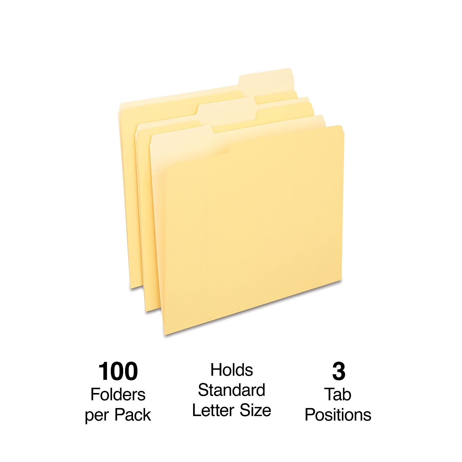 Staples Colored Top-Tab File Folders 3 Tab Yellow Letter Size 100/Pack 224535 - Bild 2 von 8