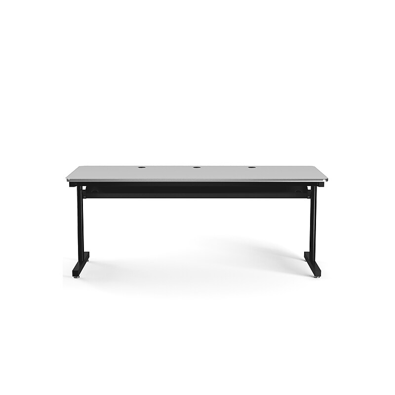 VersaDesk 72"W Basic Computer Table, White/Black (BCT7230-BW) image 1
