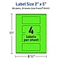 Avery Laser/Inkjet Multipurpose Rectangle Labels, 2" x 5", Neon Green, 80/Pack (94241)~#|#~EB87311D-EB5D-436E-AA84E00771B1B76F_sc7