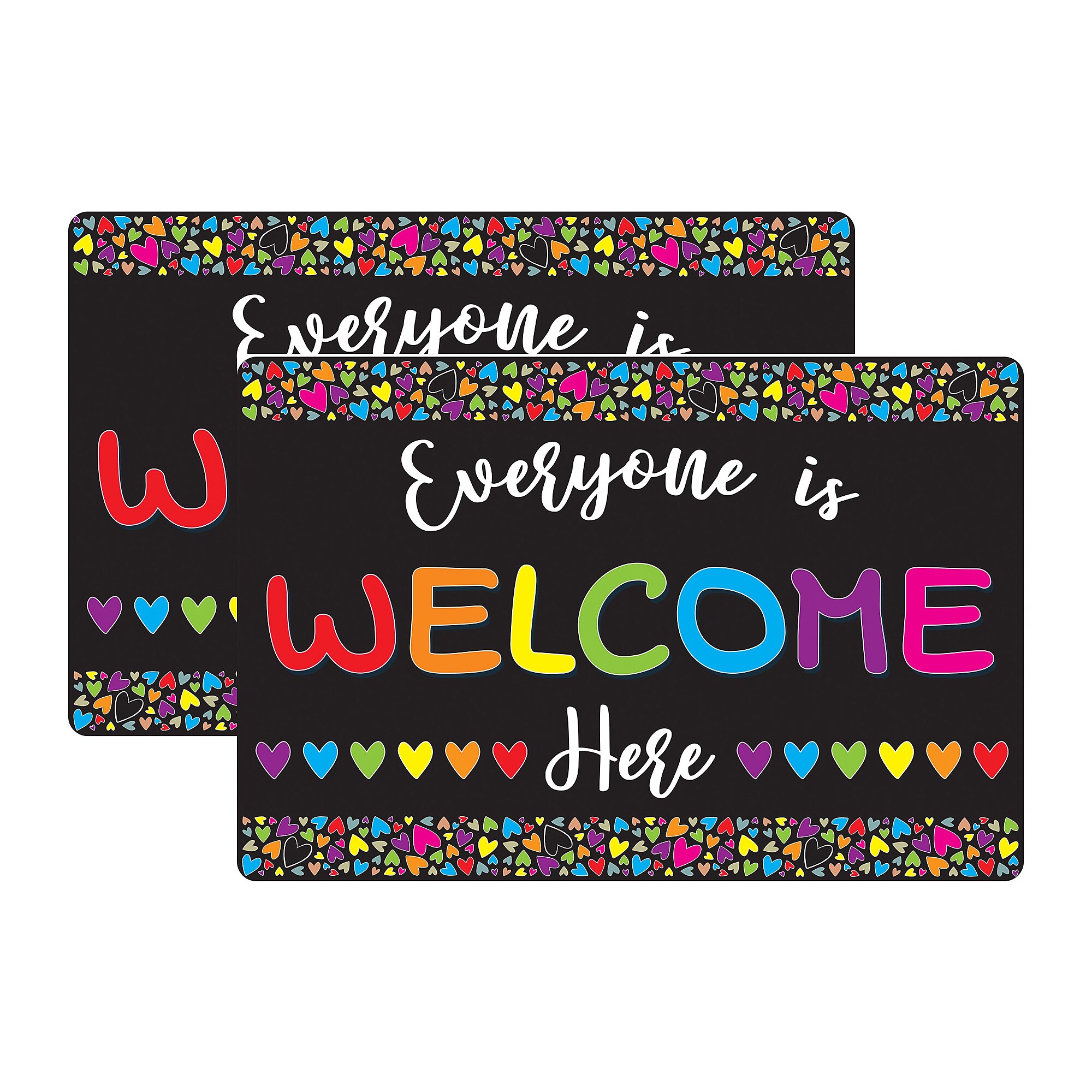 Ashley Smart Poly Commercial Floor Mat, 15.5″ x 23.5″, Everyone is Welcome Here Hearts, 2/Bundle (ASH91501-2) Sansujyuku sansujyuku.com