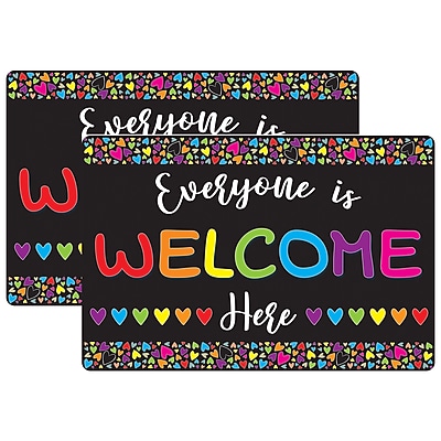 Ashley Smart Poly Commercial Floor Mat, 15.5″ x 23.5″, Everyone is Welcome Here Hearts, 2/Bundle (ASH91501-2) Sansujyuku sansujyuku.com