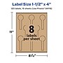 Avery Laser/Inkjet Decorative Edge Multipurpose Labels, 1.5" x 4", Kraft Brown, 120 Labels/Pack ( 94116)~#|#~EB8F2698-A5E8-4B36-833D1AE260D6A431_sc7