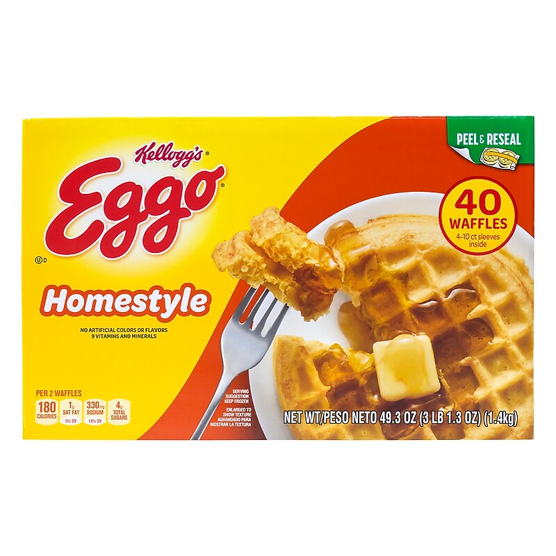 Eggo Homestyle Waffles, 49.3 oz., 40/Pack (220-02471) image 1