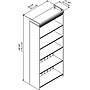 Bush Furniture Fairview Collection 69"H 5-Shelf Bookcase with Adjustable Shelves, Antique White Laminated Wood (WC53265-03)~#|#~EB996341-209E-4789-A77A9EAED94F0481_sc7