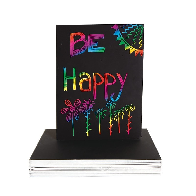 S&S Worldwide Scratch Artist Art Paper, 8-1/2" x 11", 100 Sheets/Pack (PE2232) image 1