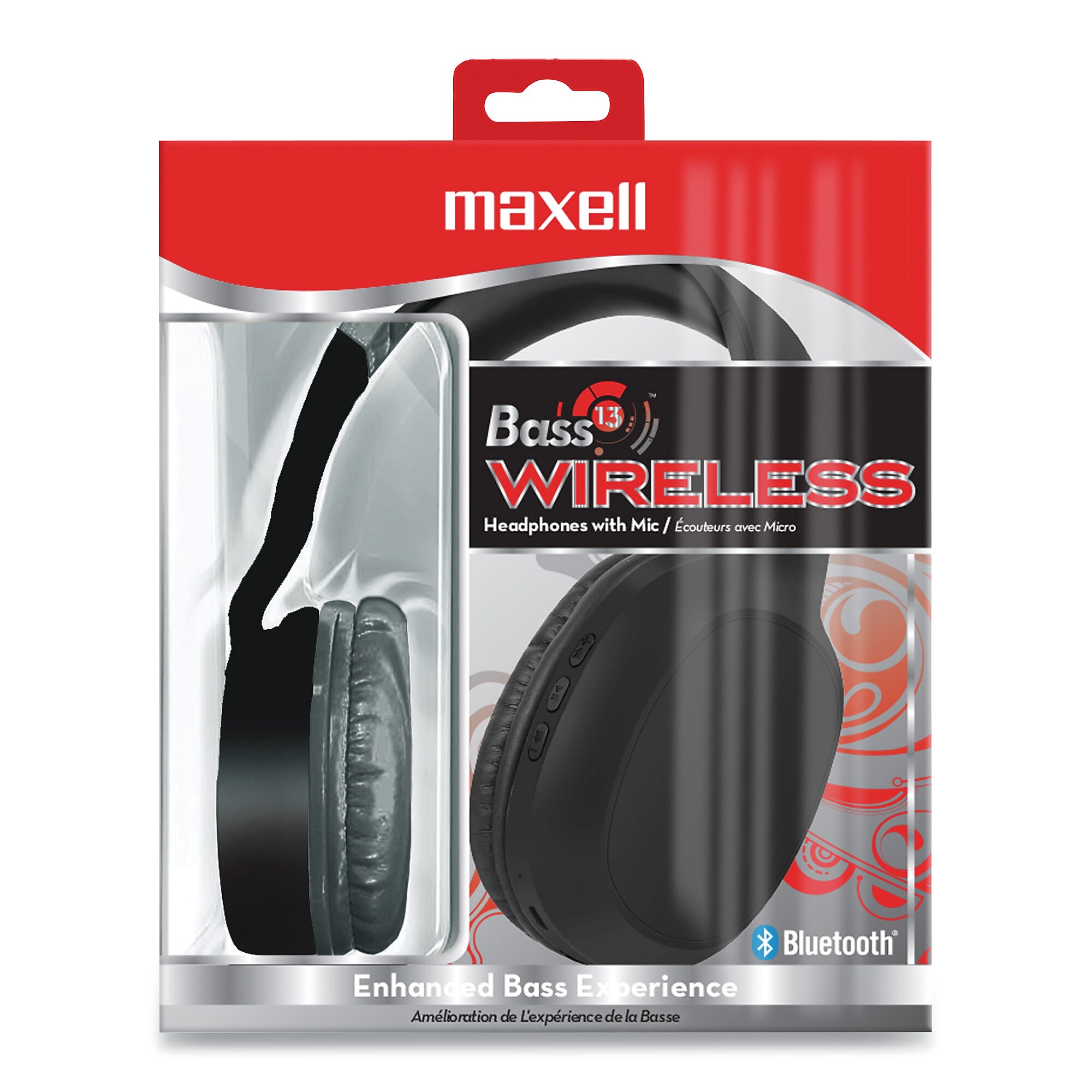 Maxell Bass 13 Wireless Over-Ear Bluetooth Headphones, Black (MAX199793) Sansujyuku sansujyuku.com