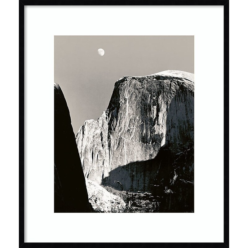 Amanti Art Moon Over Half Dome by Ansel Adams Wood Framed Wall Art Print, 31" x 37" (A42675524636) image 1