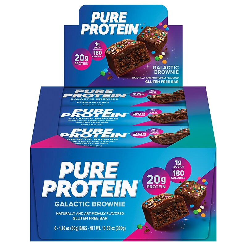 Pure Protein Gluten Free Galactic Brownie Protein Bar, 6 Bars/Box (NRN13805) image 1