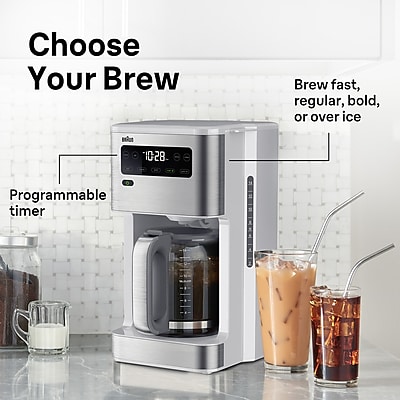 Braun PureFlavor 14-Cup Automatic Drip Coffee Maker, White (KF5650WH) Sansujyuku sansujyuku.com