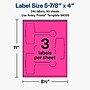 Avery Laser/Inkjet Multipurpose Labels, 5-7/8" x 4", Neon Magenta, 240 Labels/Box (19479370811)~#|#~EBBD6486-A3C2-4571-AAF54BFBA3213C14_sc7