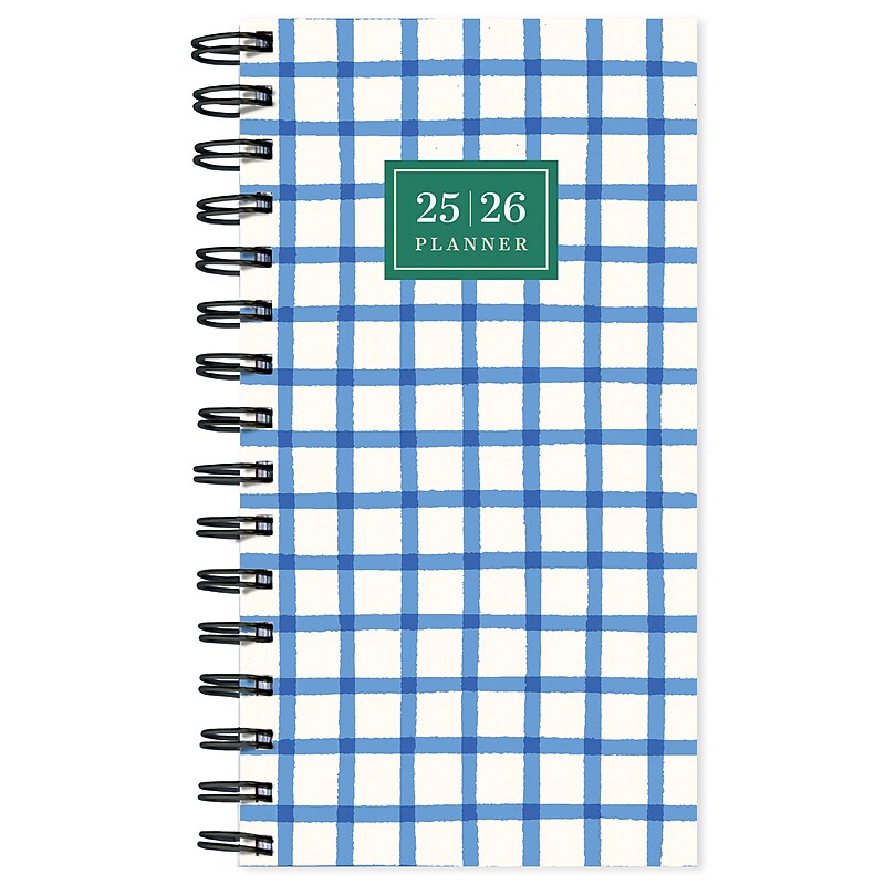 2025-2026 TF Publishing Picnic Plaid 3.5" x 6.5" Academic Year Weekly & Monthly Planner, Paperboard Cover (AY26-7506) image 1