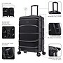 DUKAP Sense 24" Hardside Suitcase, 4-Wheeled Spinner, TSA Checkpoint Friendly, Black (DKSEN00M-BLK)~#|#~EBC144D6-DDC1-4603-BF5AC207DD3E79EC_sc7