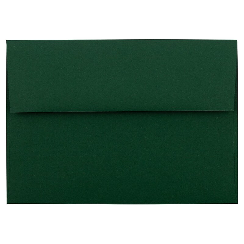 JAM Paper 4Bar A1 Booklet Envelope 3 5/8" x 5 1/8", Dark Green, 100/Pack (63932585d) image 1