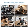 Uncaged Ergonomics Travel Power Strip with USB-C, 3 AC, 2 USB-C (20W), 1 USB-A, 3.4 ft Cord, Black~#|#~EBC21CF8-FF3B-4C48-832F48FC7DEB24AC_sc7