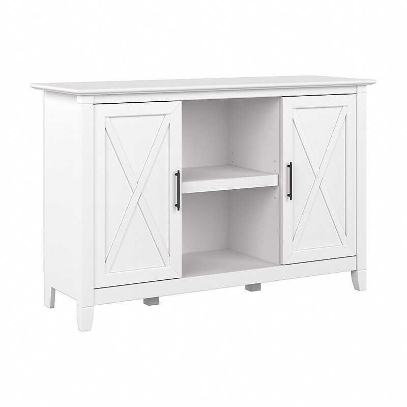 Bush Furniture Key West 30" Accent Cabinet with Doors and 4 Shelves, Pure White Oak (KWS146WT-03) image 1