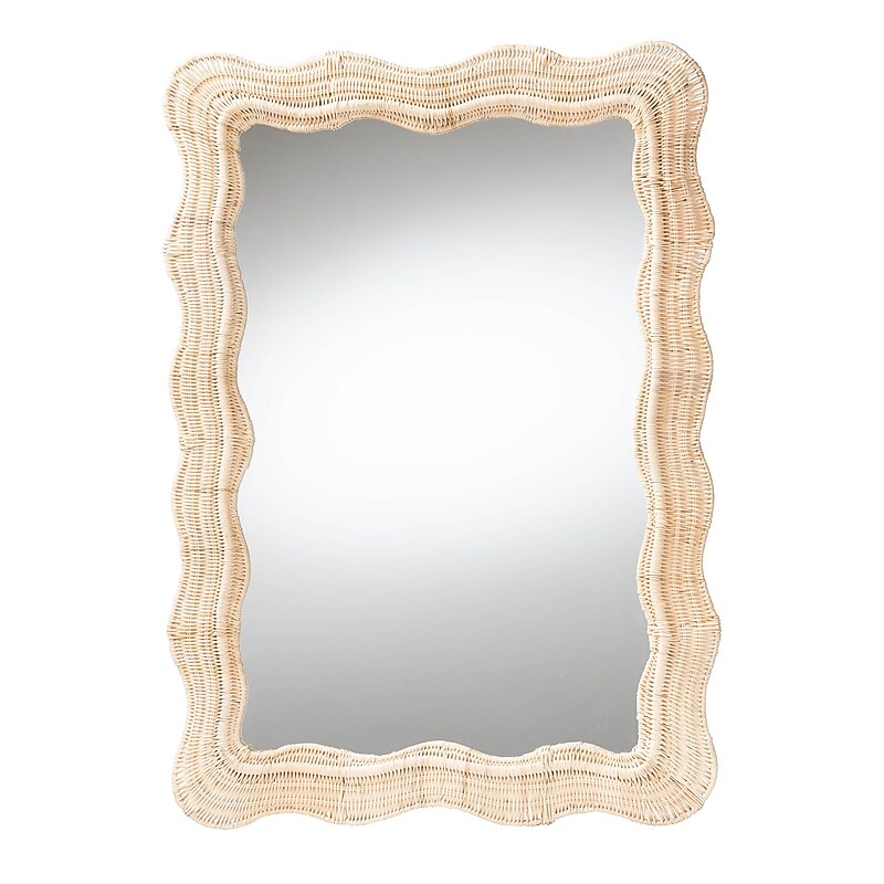 bali & pari Hasana Wall Mirror, Natural Rattan, 39.4" x 27.6" (245-13718-HiT) image 1