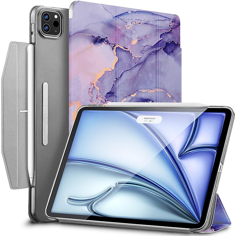 SaharaCase Venture Series Tri-Fold Folio Case for 13" Apple iPad Pro M4 (2024), Purple Marble (TB00381) image 1