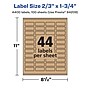 Avery Laser/Inkjet Rectangle Multipurpose Labels, 2/3" x 1-3/4", Kraft Brown, 4400 Labels/Box ( 94209)~#|#~EBD456DD-77DB-400B-97015C5AEC5F2F11_sc7