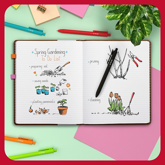 TRU RED™ 8” x 10” Large Hard Cover Narrow Ruled Journal, Cognac