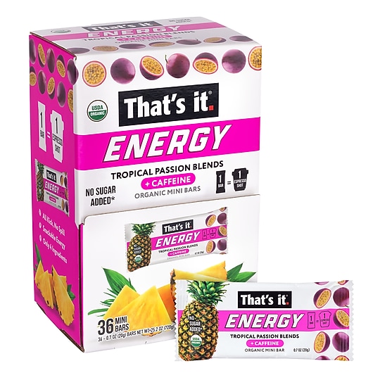 That's It Organic Gluten Free Tropical Passion Blends Energy Bar, 0.7 oz., 36/Pack (220-02519)~#|#~EBDF2708-21FC-439F-9DD87CA5029BA9A9_sc7