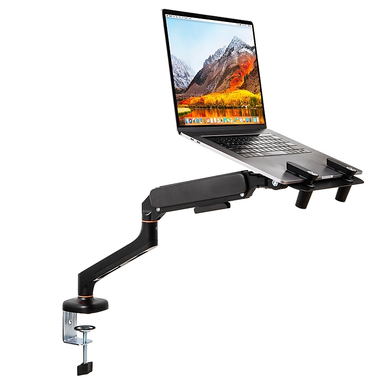 Mind Reader Adjustable Gas Spring Laptop Desk Mount, Fits 11.6 - 17.3" Laptops or Monitors, Black, (GARLAP-BLK) image 1