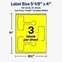 Avery Laser/Inkjet Multipurpose Labels, 5-1/8" x 4", Neon Yellow, 120 Labels/Box (19479370730)~#|#~EBE109C2-1EDA-4B24-A1922E9F35D135D1_sc7