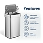 Nine Stars Nova Stainless Steel Motion Sensor Trash Can, 13.2 Gallon, Silver (ONT-50-81SL)~#|#~EBE16322-4F07-4BDB-9EF7D5BAB69CB2C4_sc7