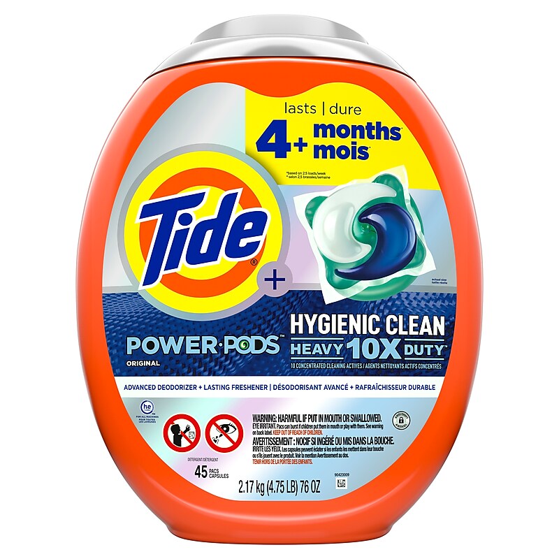 Tide Power PODS Laundry Detergent Pacs, Original, 45 Capsules (59080/09163) image 1