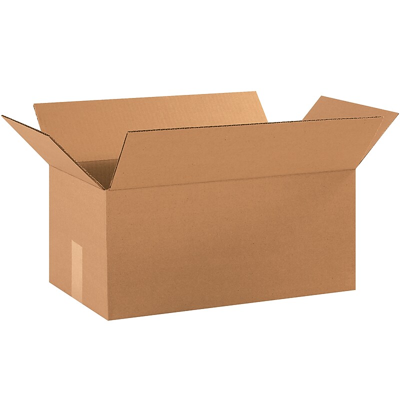 18" x 10" x 8" Shipping Boxes, 32 ECT, Brown, 25/Bundle (18108) image 1