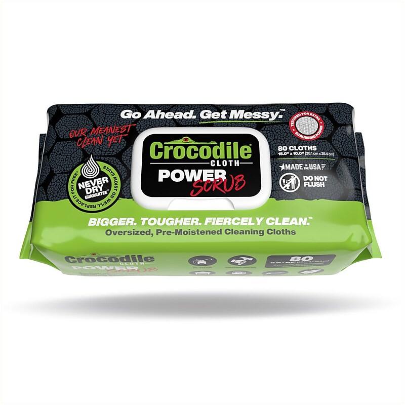 Crocodile Cloth PowerSCRUB Cleaning Cloths, 15" x 10", 80/Pack (6500-080) image 1