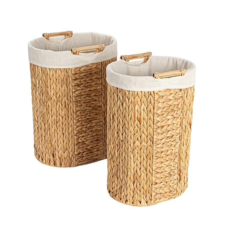 Household Essentials 1-Section Hamper, Cotton, Natural, 2/Set (HE1163) image 1