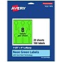 Avery Decorative Edge Multipurpose Labels, 1.5" x 4", Neon Green, 160/Pack (94116)~#|#~EBF46DFF-8A6A-435D-9C2885E252627DC8_sc7