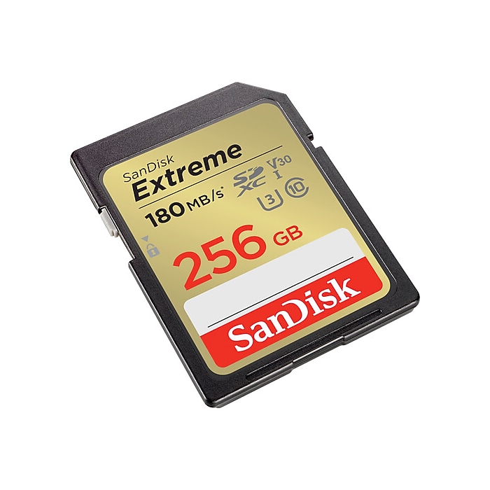 SanDisk Extreme 256GB SDHC Memory Card, Class 10, U3, V30