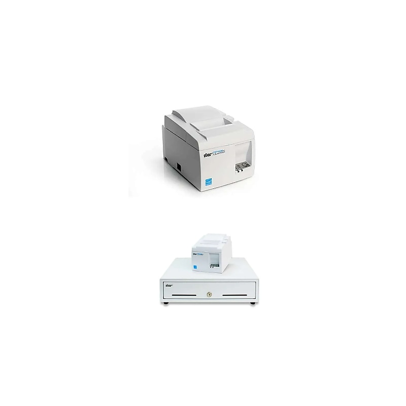 Star Micronics TSP143IIIU WT US Direct Thermal Printer, USB/Lightning, White image 1
