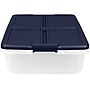 Home Logic 34 Qt. Latch Lid Plastic Storage Tote, Clear/White, 6/Pack (7103-010000044)~#|#~EC01EE52-76DA-4F17-B0E7C7A237D467AF_sc7