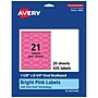 Avery Oval Scalloped Laser/Inkjet Multipurpose Labels, 1-1/8" x 2-1/4", Bright Pink (420/Pack)~#|#~EC02B4A4-1F89-48F2-831E12544AABE7A1_sc7