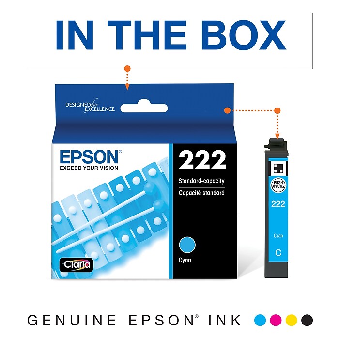 Epson 222 Cyan Standard Yield Ink Cartridge (T222220-S