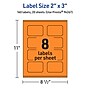 Avery Laser/Inkjet Multipurpose Decorative Edge Labels, 2" x 3", Bright Orange, 160/Pack (94267)~#|#~EC0E46BD-E5E7-449C-ABB362543911C4E5_sc7