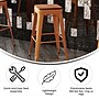 Flash Furniture Kai Indoor-Outdoor Backless Bar Height Stool, Orange with Teak Seat (CH3132030ORPL2T)~#|#~EC1A2B4E-61E7-416C-9FD0FF21B6333EBA_sc7