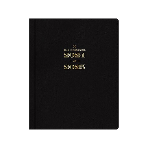 20242025 Blue Sky Day Designer 8" x 10" Academic Weekly & Monthly Planner, Black (144874) Staples