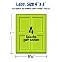 Avery Printable Rectangle Multipurpose Labels, 4" x 3", Bright Green, 320/Box (94252)~#|#~EC1F7F75-1296-4337-83A2C10DFD4D2F1E_sc7