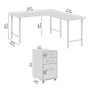 Bush Business Furniture Hustle 60"W L Shaped Computer Desk with 3 Drawer Mobile File Cabinet, White (HUS006WH)~#|#~EC211F45-B9EF-467E-8AEBFD8C599E257F_sc7