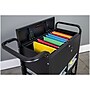 Luxor Metal Mobile File Cart with Swivel Wheels, Black/Gray (UCWS003)~#|#~EC2CBCD6-CAFD-4DE9-8C8EBC165D582692_sc7