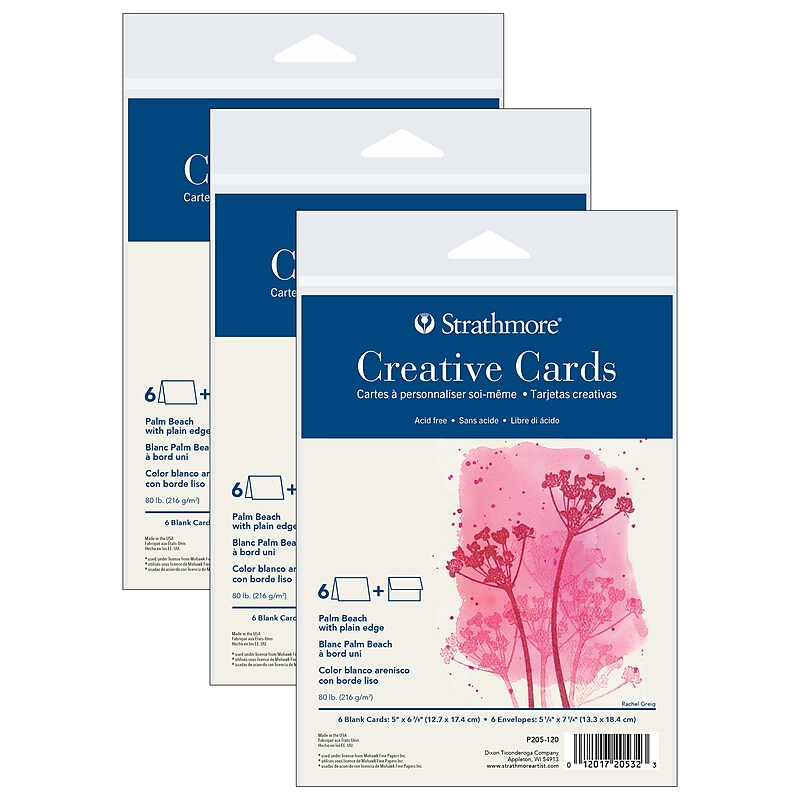 Strathmore Creative Cards & Envelopes, 6.875" x 5", Sand, 6/Pack, 3 Packs/Bundle (STTP205120-3) image 1
